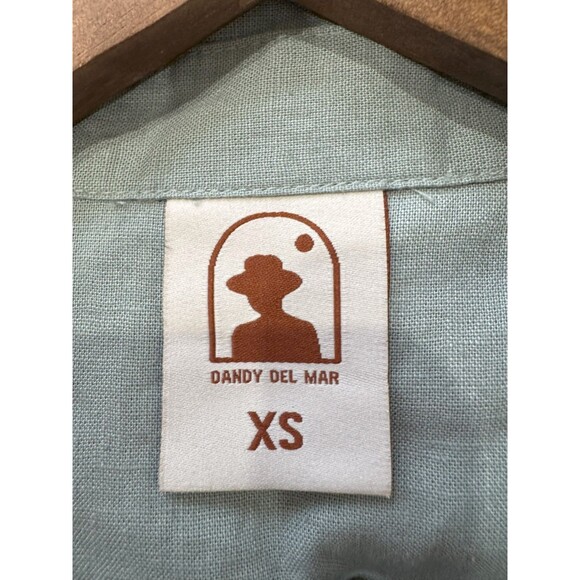 Dandy Del Mar Mens XS Green Brisa Cuban Short Sleeve + Pants Linen Embroidered - Picture 9 of 16